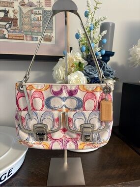 Coach Y2K Poppy Scribble Signature Multicolor Hippie